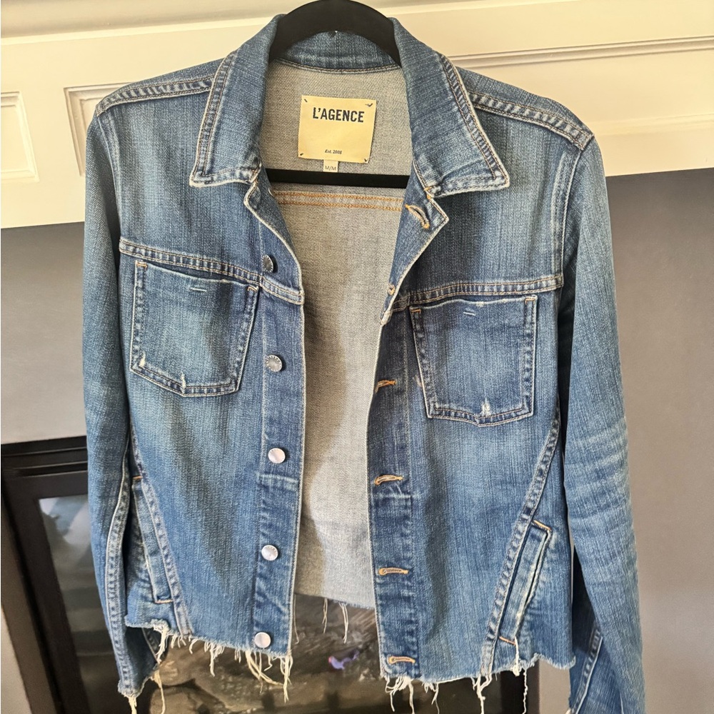 L'AGENCE Classic Blue Denim Jacket